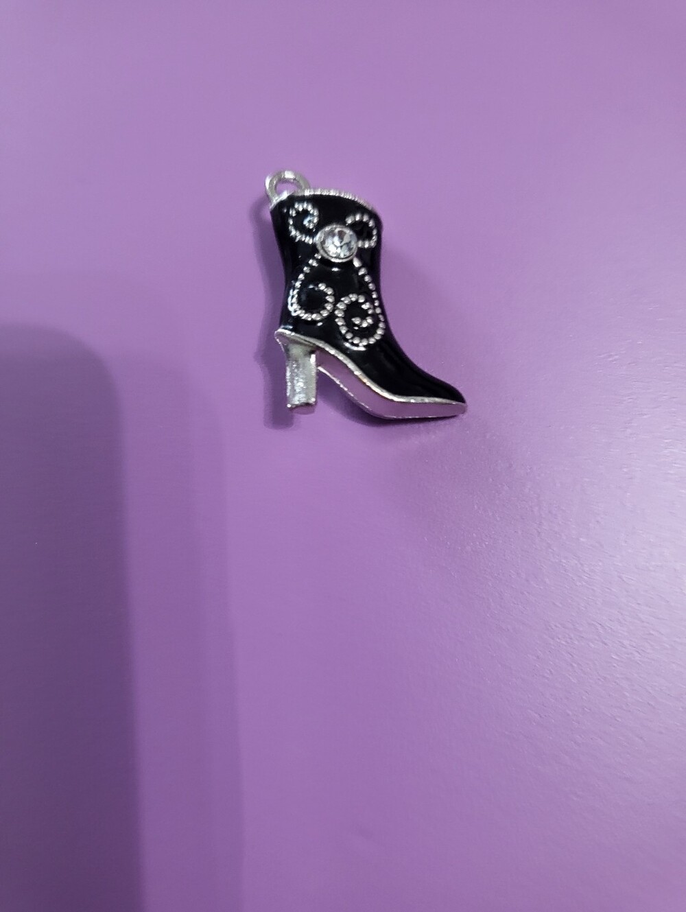 Black Heeled Boot Charm Pendant - Women's Shoe Accent NWOT